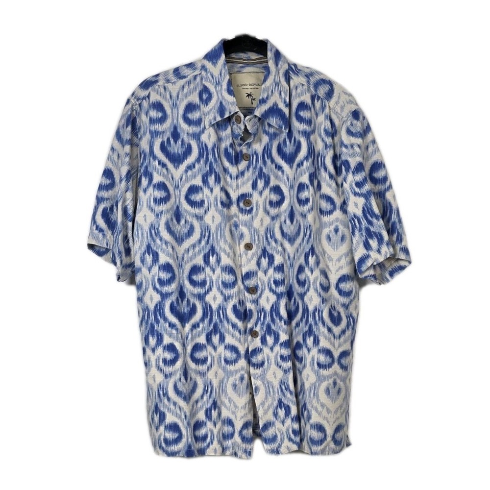 Island Republic Vintage Collection Hawaiian Aztec Men's Short Sleeve Shirt Large